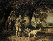 James Ward John Levett Receiving Pheasant from Retriever on HIs Estate at Wychnor, Germany oil painting artist